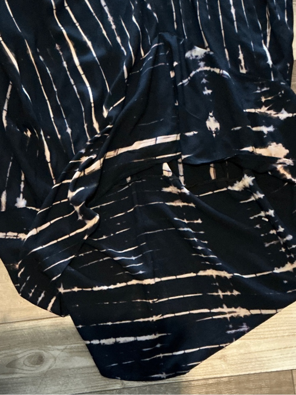 Black and Beige Tie-Dye Women's caftan o/s - Picture 4 of 4